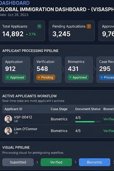 Visa Management System iPhone showcase